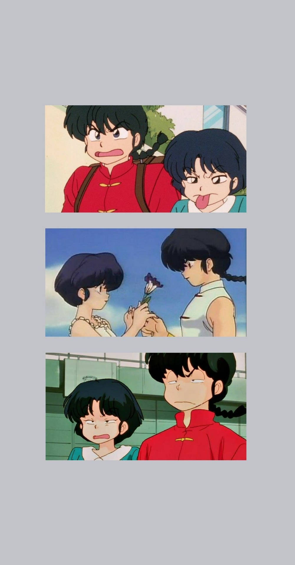 Ranma 1/2 Cute Retro Anime Aesthetic Collage Background