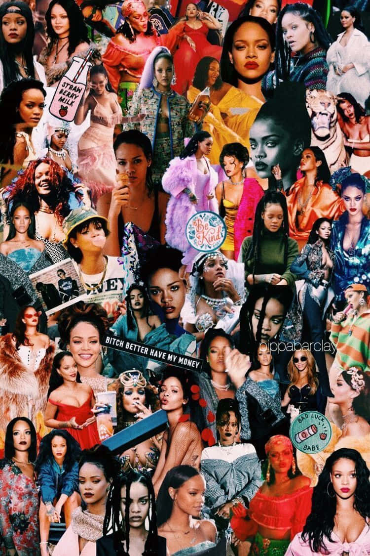 Rap Collage Rihanna Background