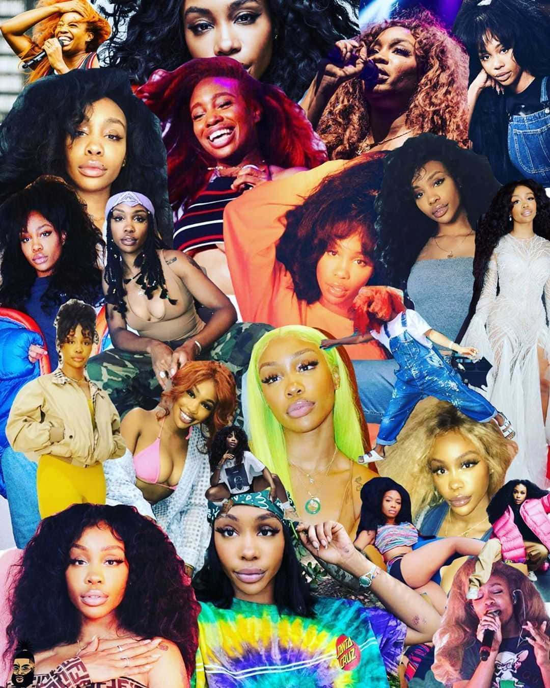 Rap Collage Sza Background