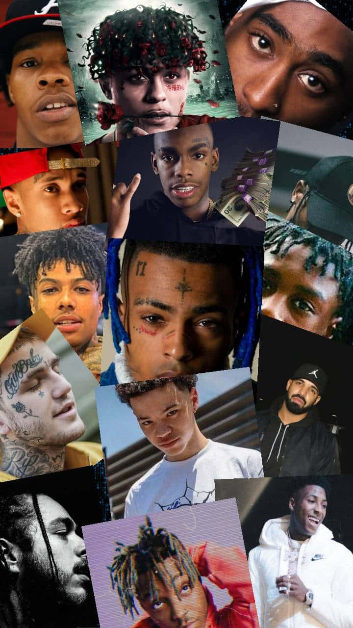 Rap Collage Xxxtentacion Blue Face Tupac Background