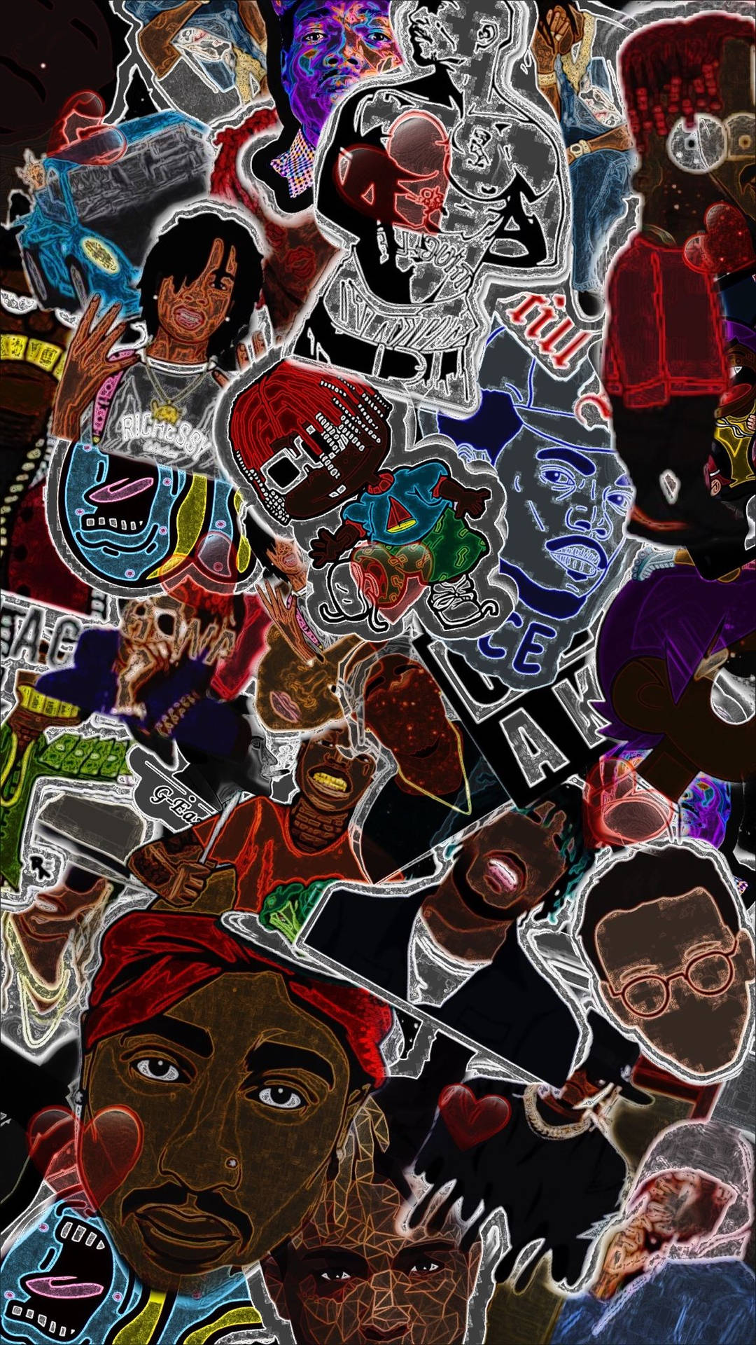 Rap Legends Collagei Phone Wallpaper Background