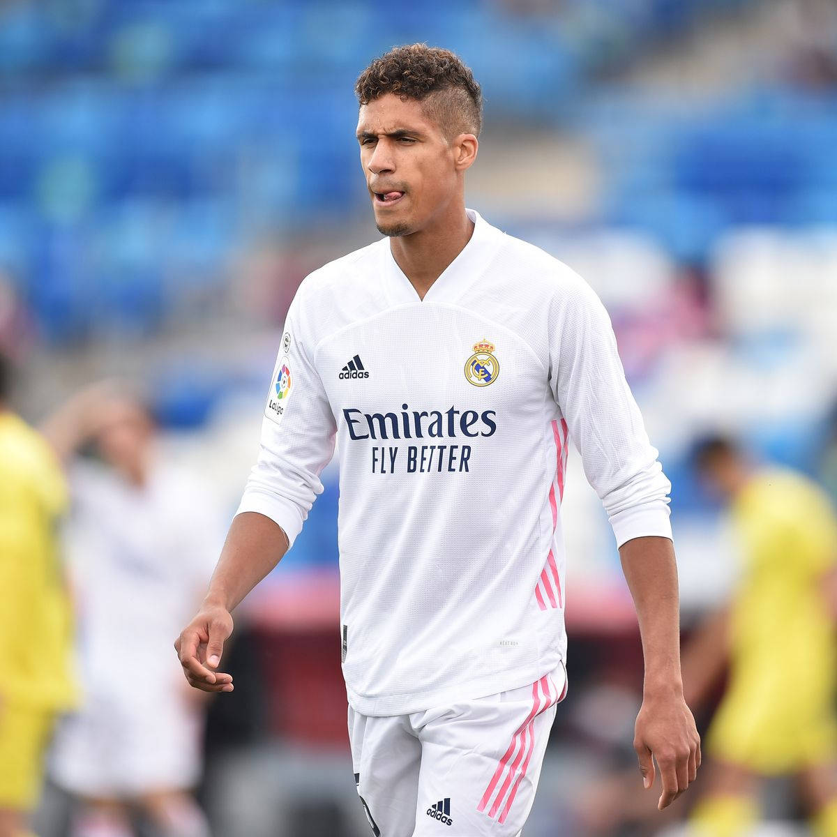 Raphael Varane White Red Emirates Background