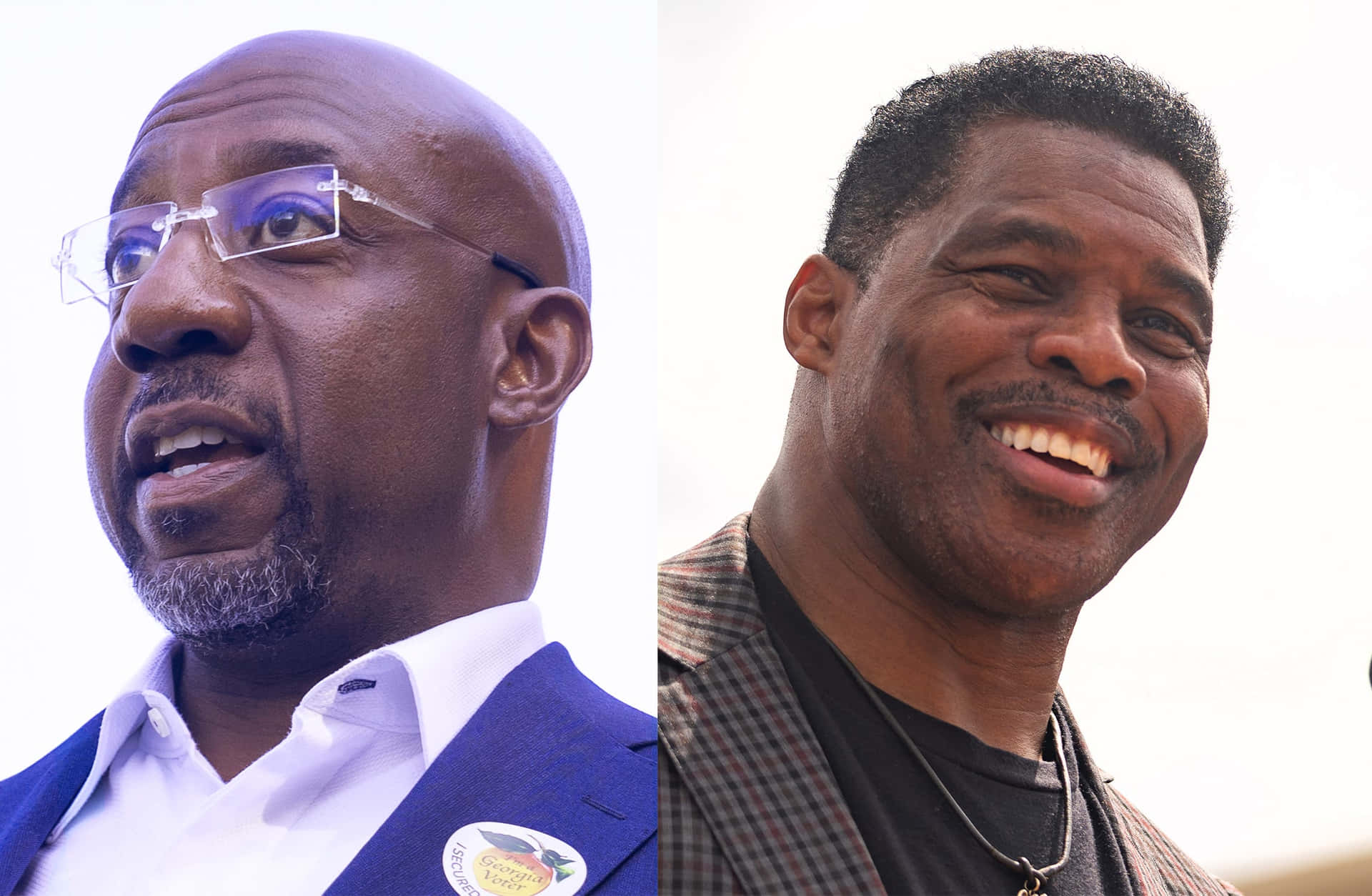 Raphael Warnock And Herschel Walker Background