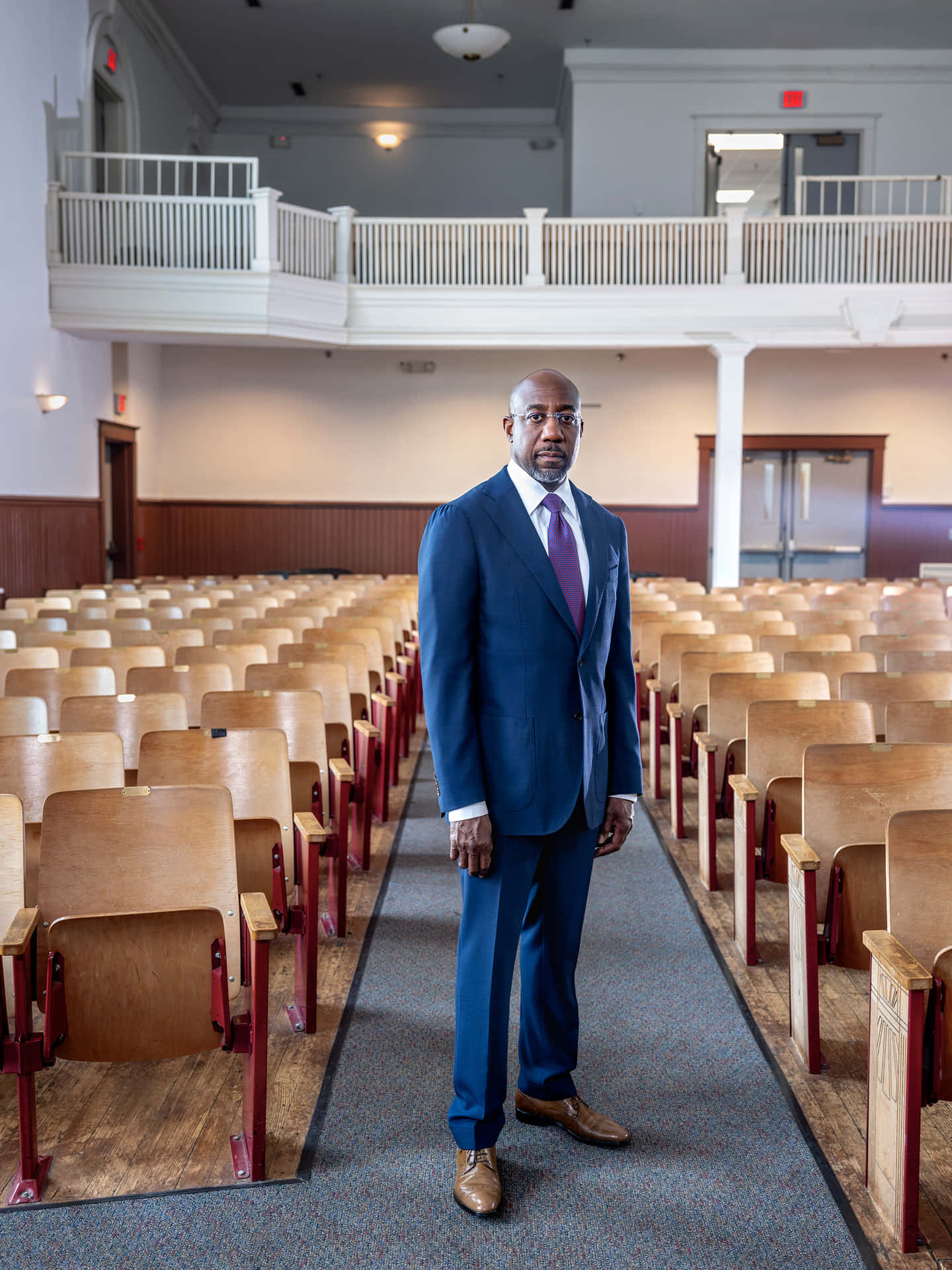 Raphael Warnock In Christian Church Background