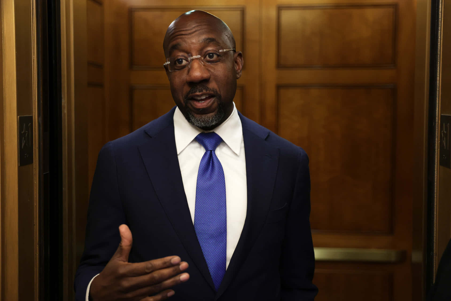 Raphael Warnock In Senate Office Background