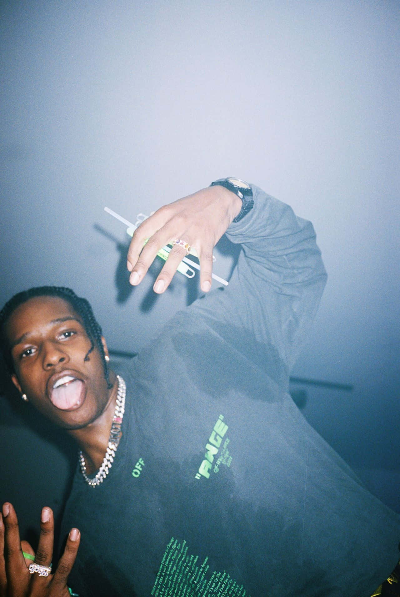 Rapper Asap Rocky And Tyler, The Creater Pose Together On The Red Carpet. Background