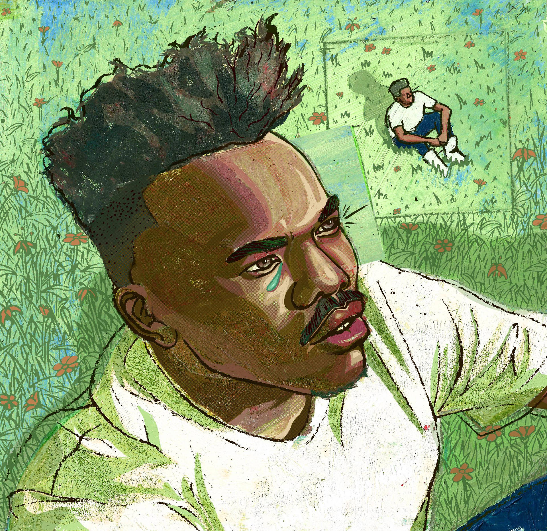 Rapper Baby Keem Painting Background