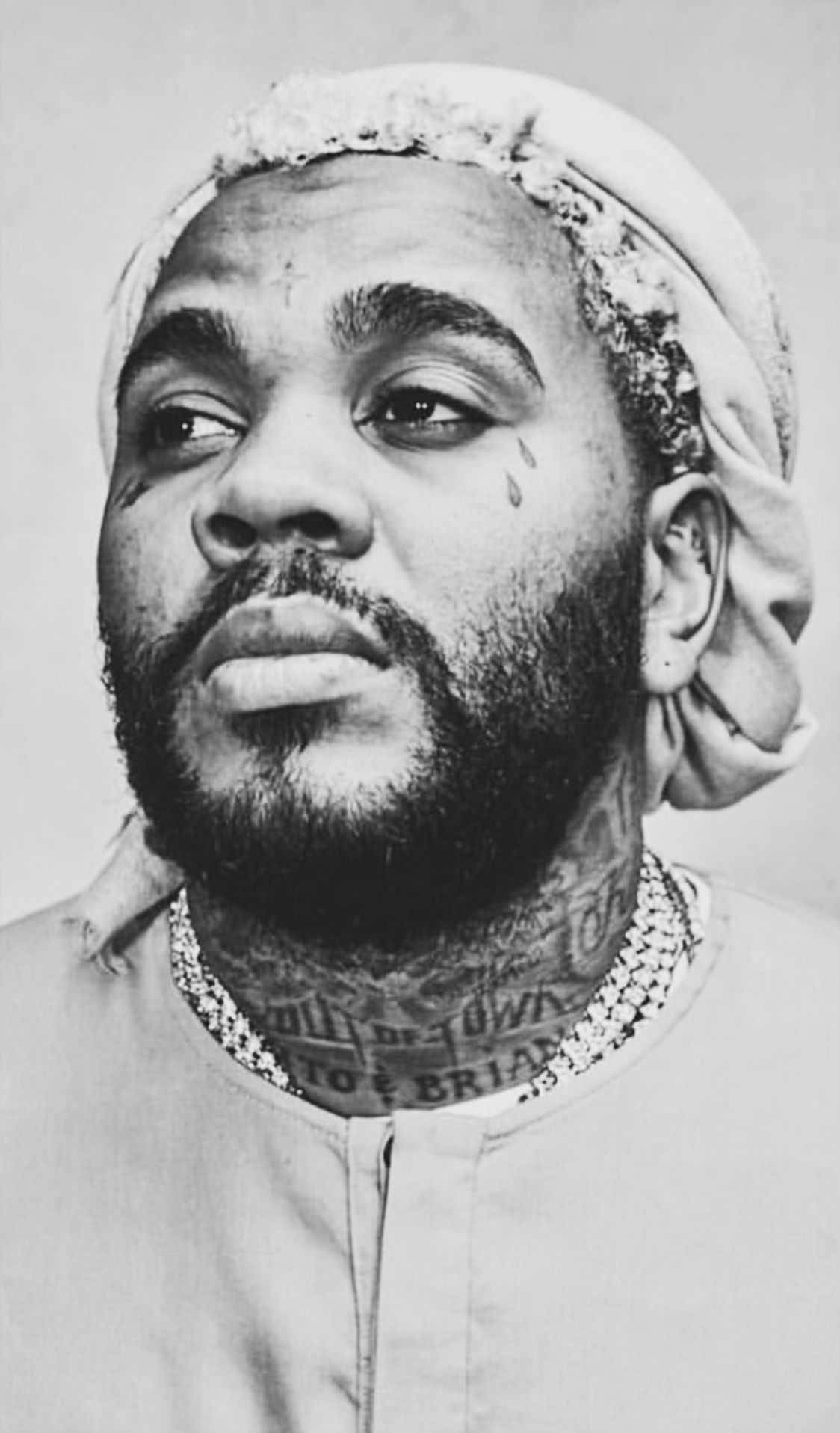 Rapper Kevin Gates Monochrome Portrait Background