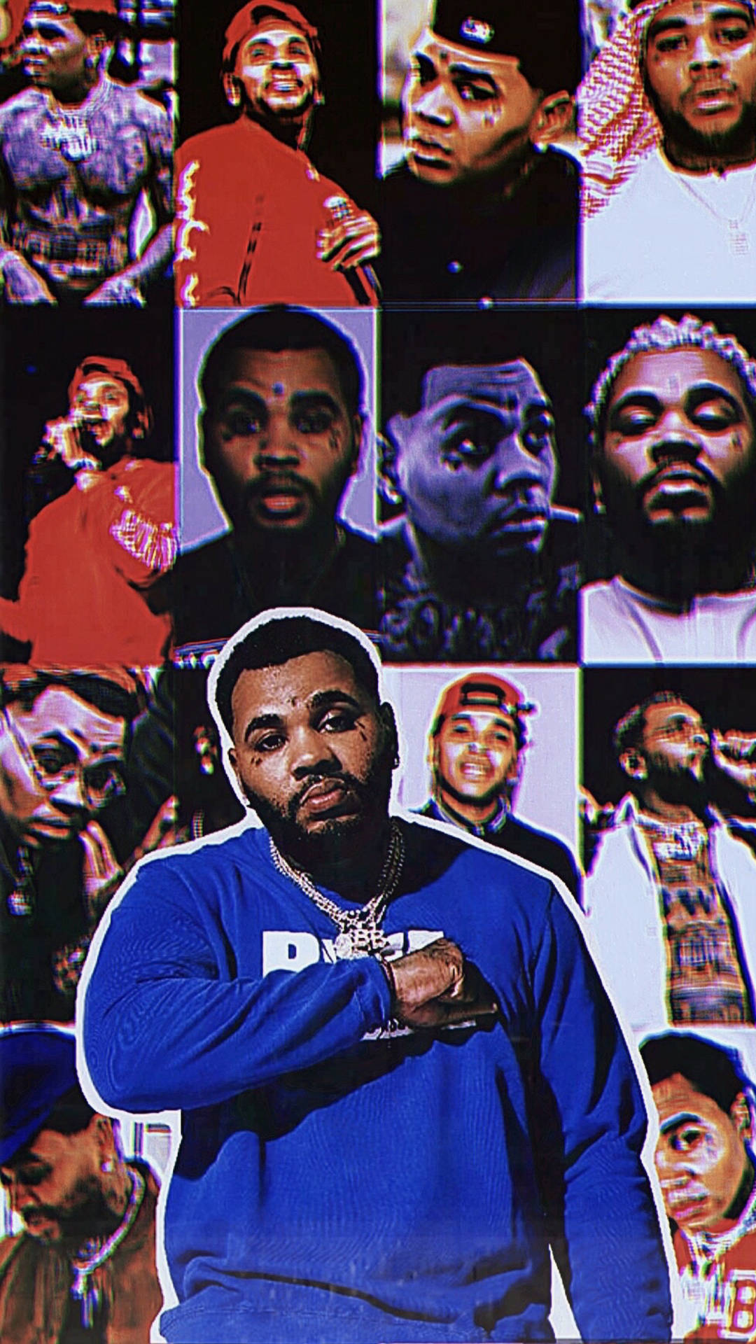 Rapper Kevin Gates Portrait Collage Background