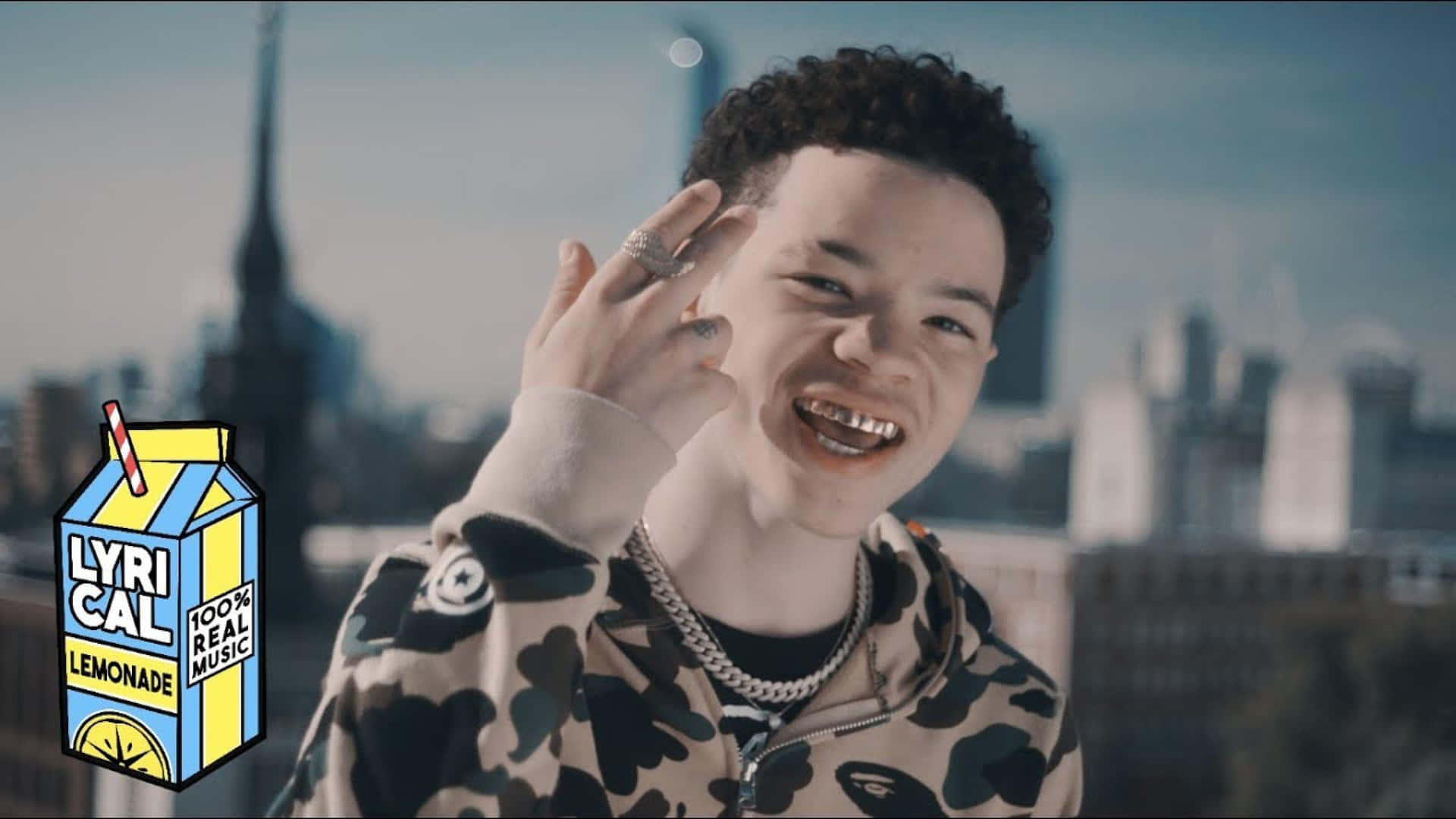 Rapper Lil Mosey Against A Red Background Background