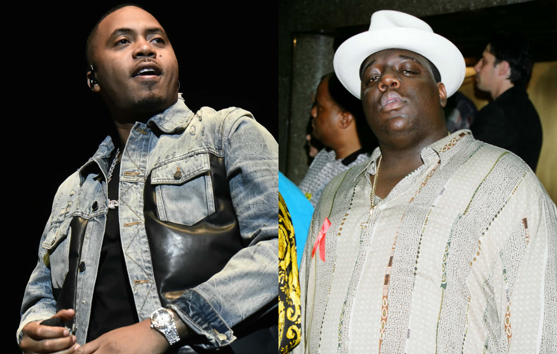 Rapper Nas And The Notorious Big Comaprison Background