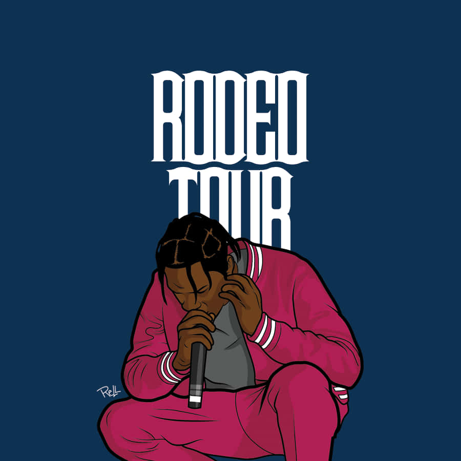 Rapper Travis Scott In Cartoon Form Background