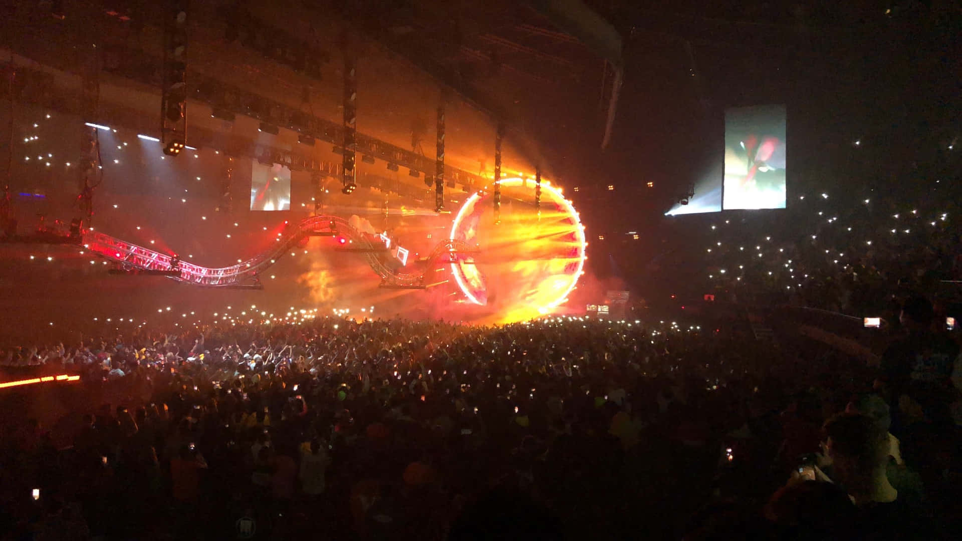 Rapper Travis Scott Performing Live Onstage At A Sold-out Concert Background