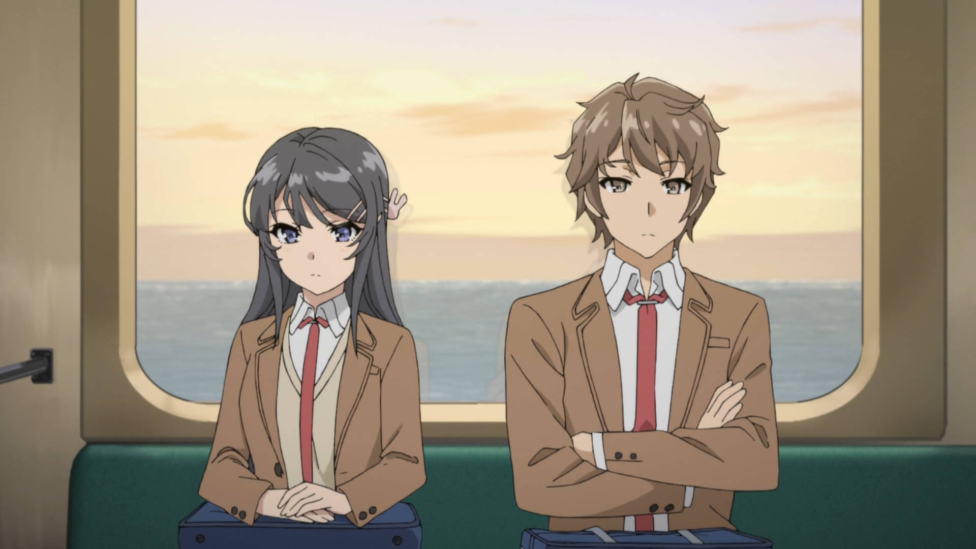 Rascal Does Not Dream Of Bunny Girl Senpai In Train Background