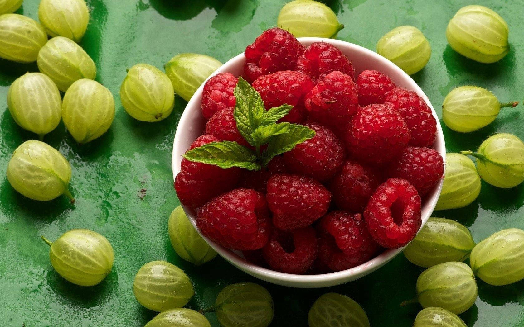 Raspberries In A Bowl