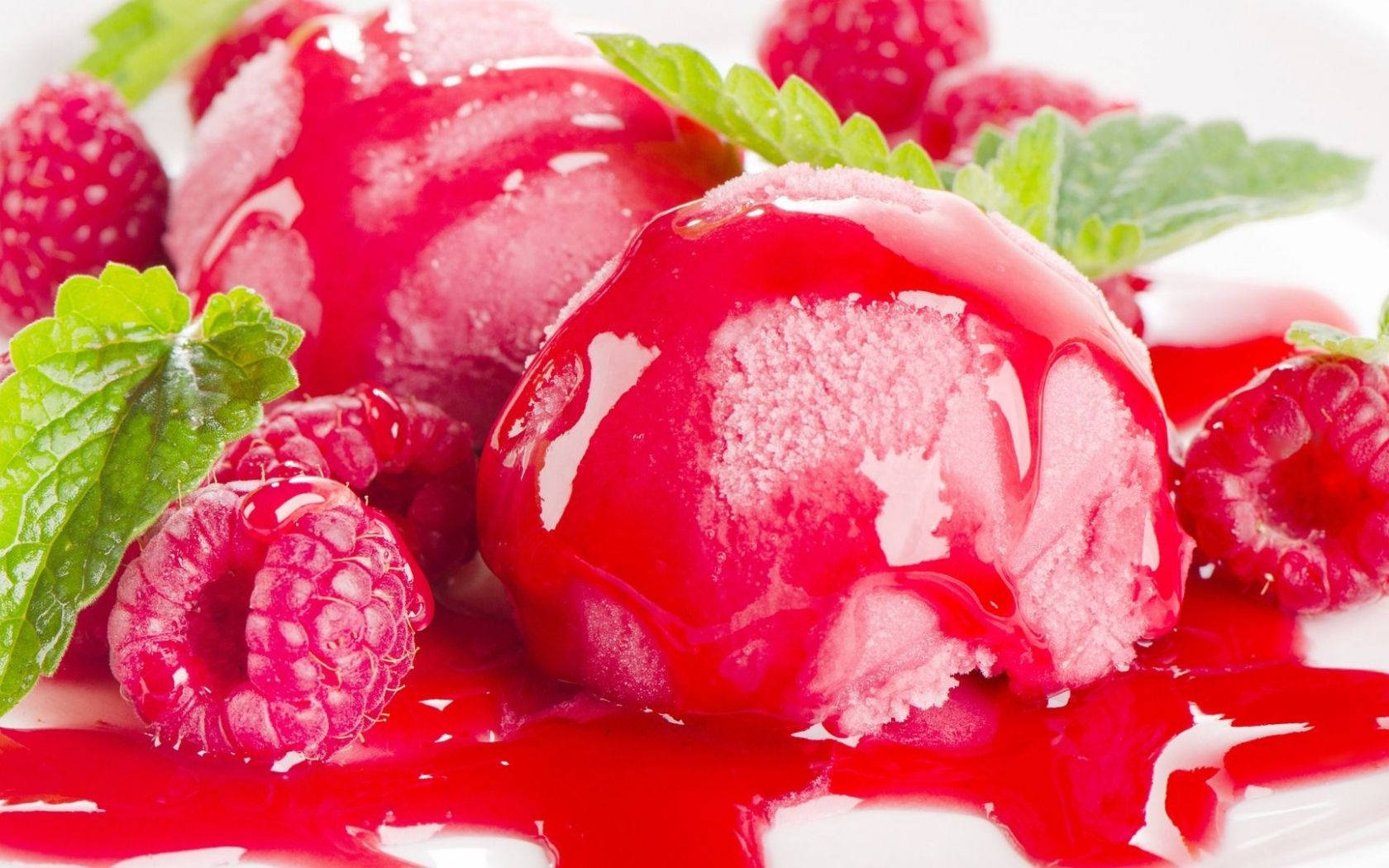 Raspberries Mint Sorbet