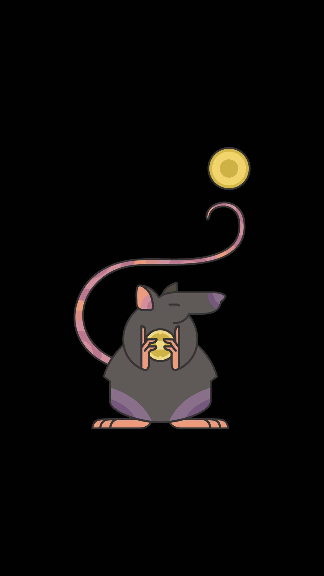 Rat Holding Gold Coin Background
