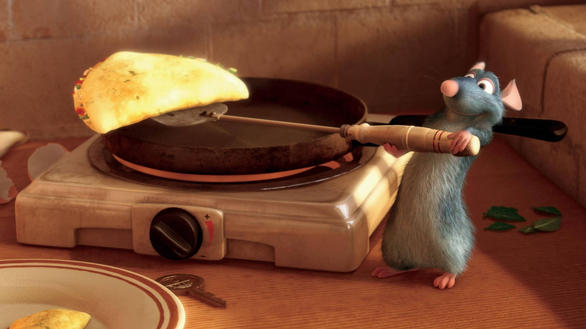 Ratatouille Chef With Omelet Background