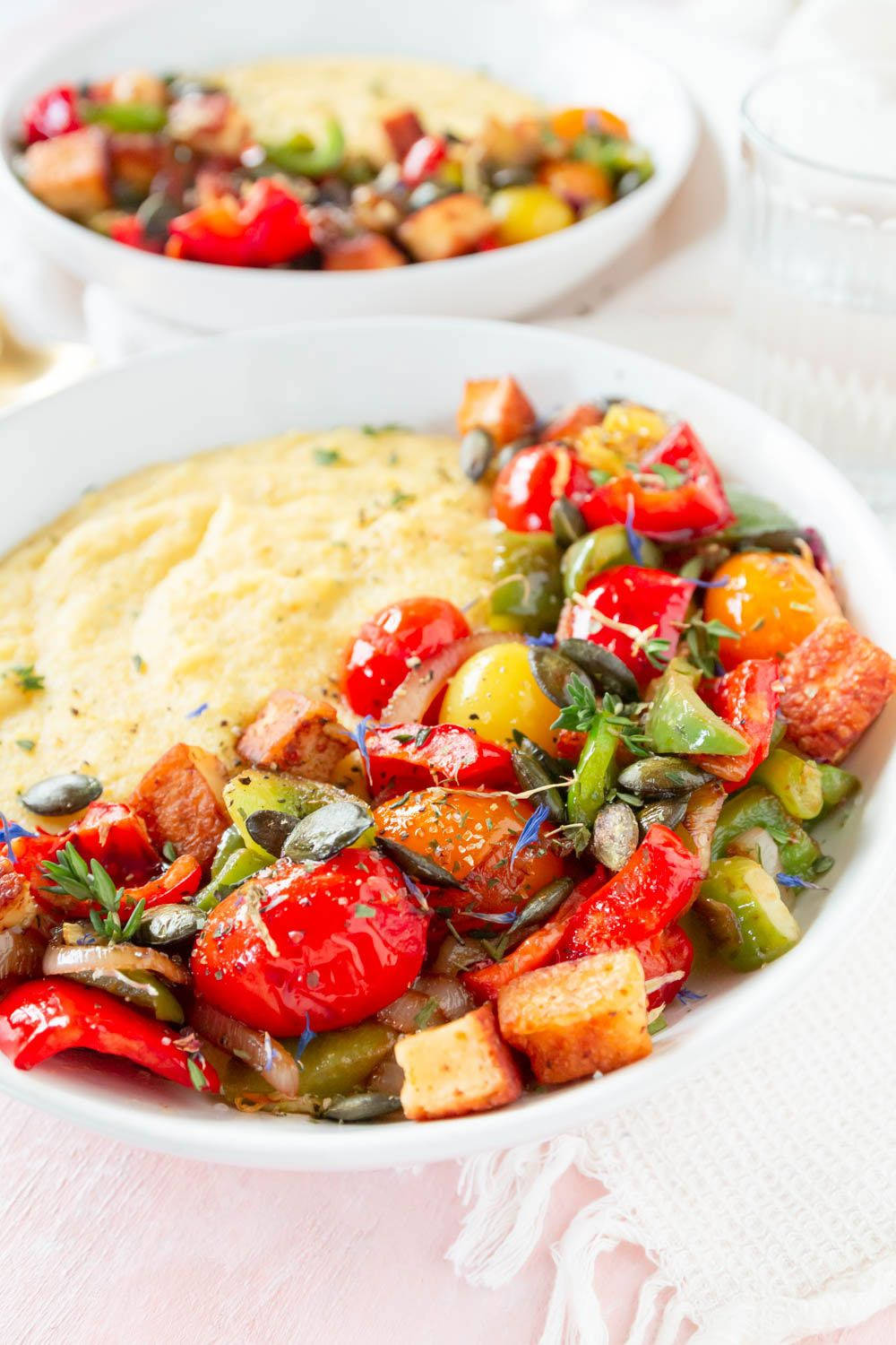 Ratatouille Polenta Dish Background