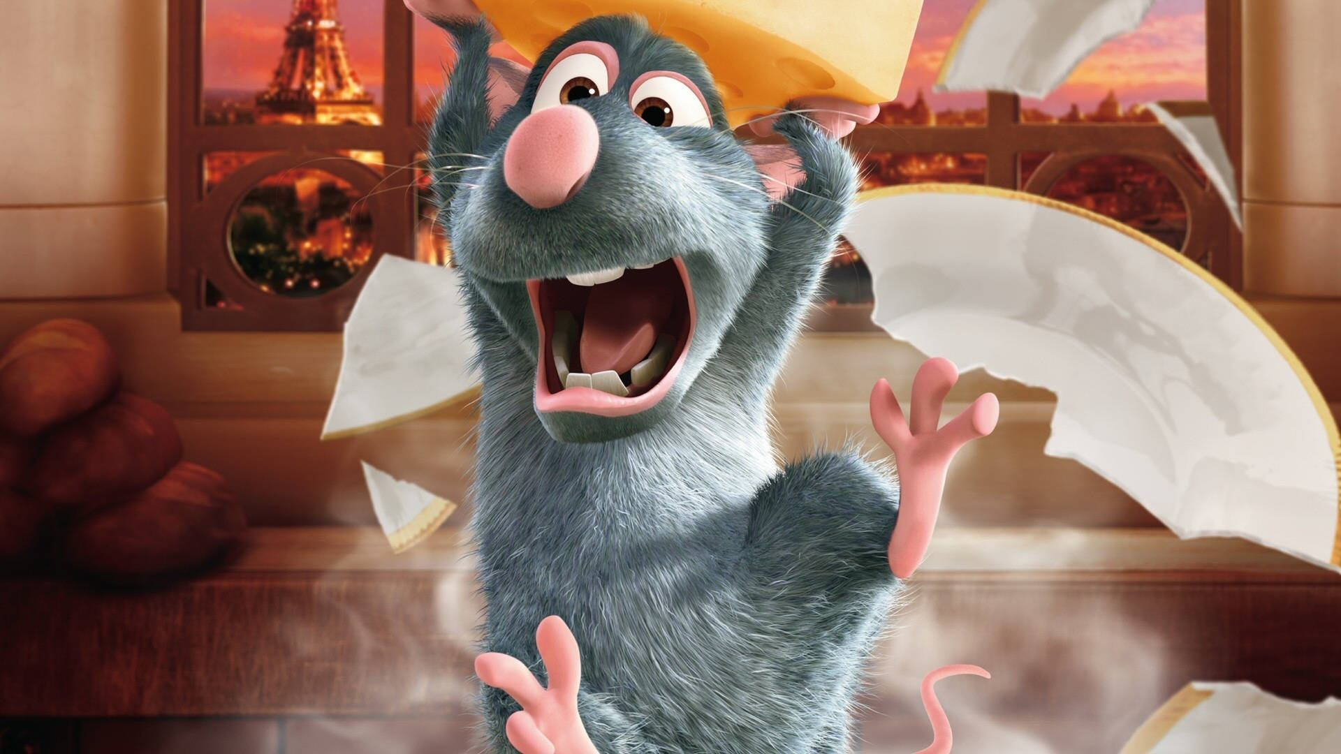 Ratatouille's Remy With Cheese Background