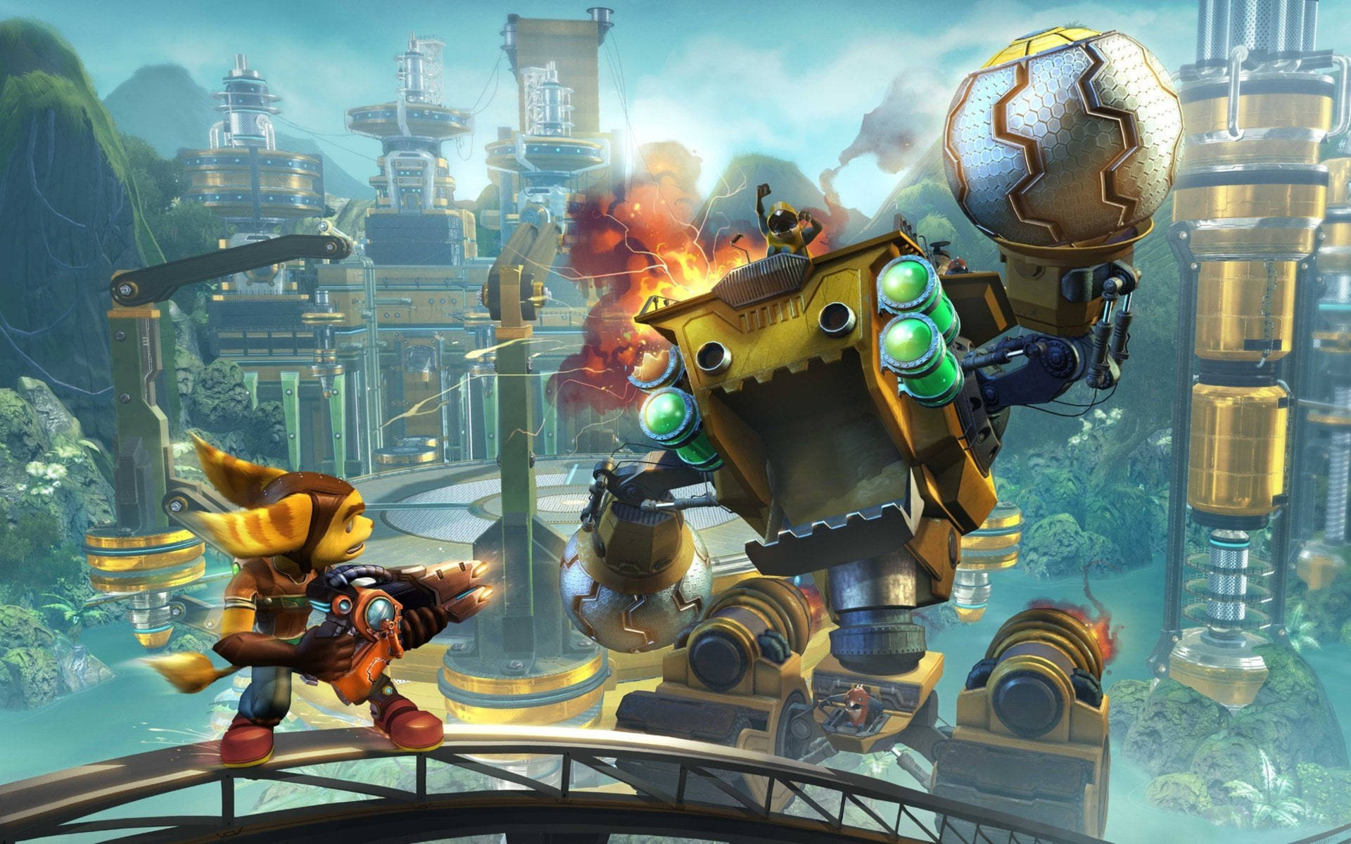 Ratchet And Clank Robot Battle Background