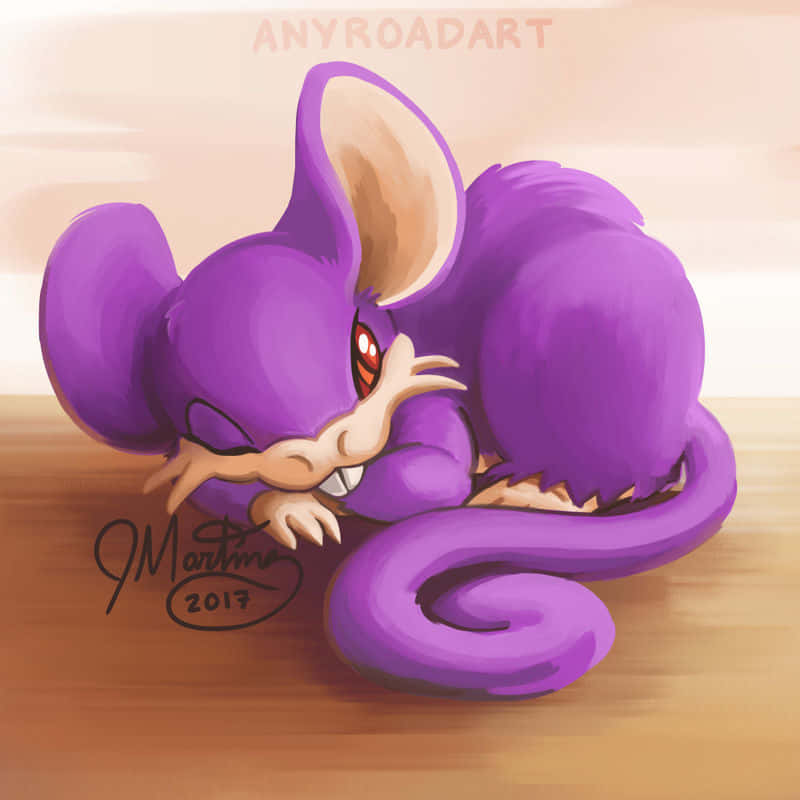 Rattata In Action - A Natural And Fearless Pokémon Background