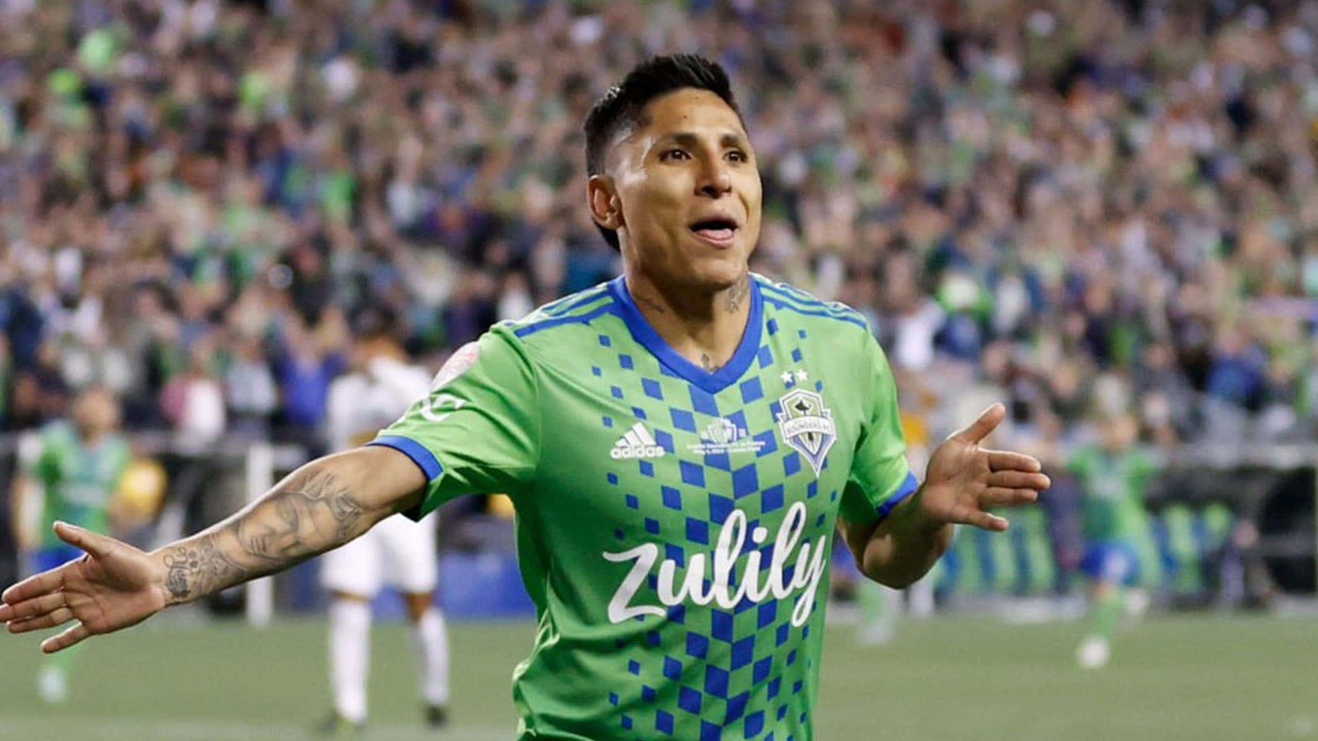 Raul Ruidiaz Green Jersey Background