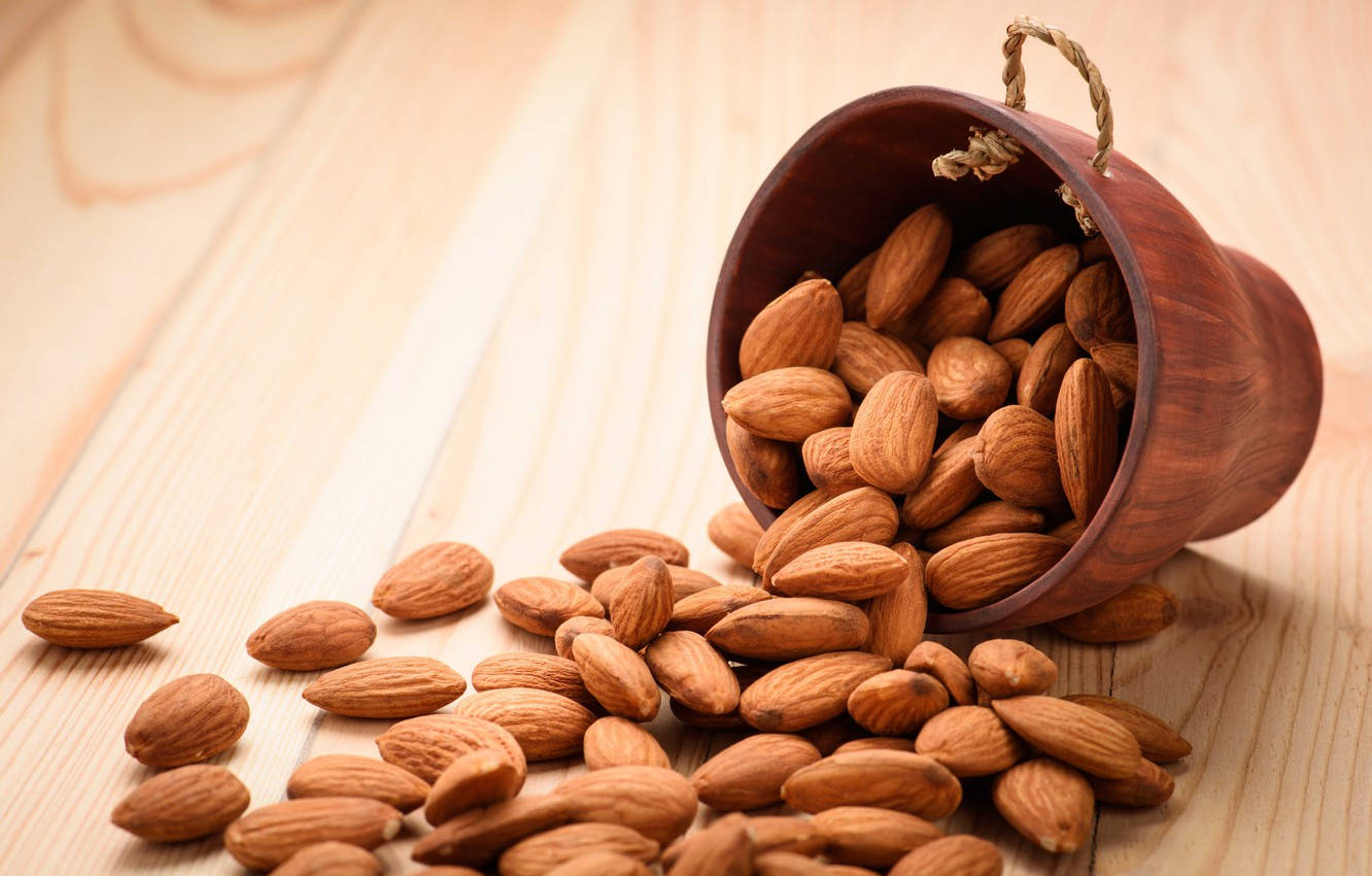 Raw Almond Nuts Background