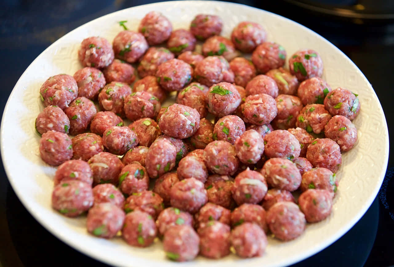 Raw Meatballs Preparation Background