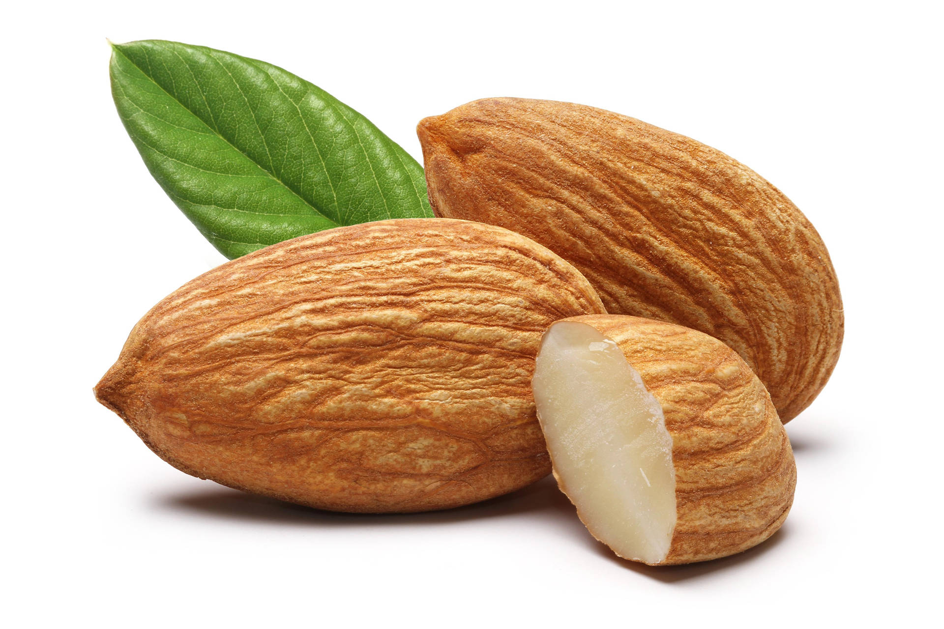 Raw Organic Almond Nuts Background