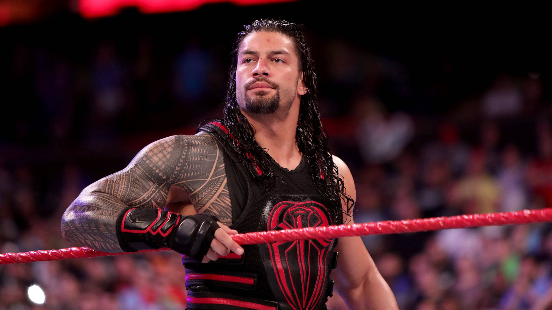 Raw Roman Reigns Against Cena Background