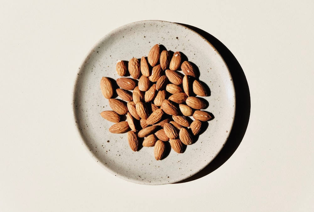 Raw Whole Almonds Background