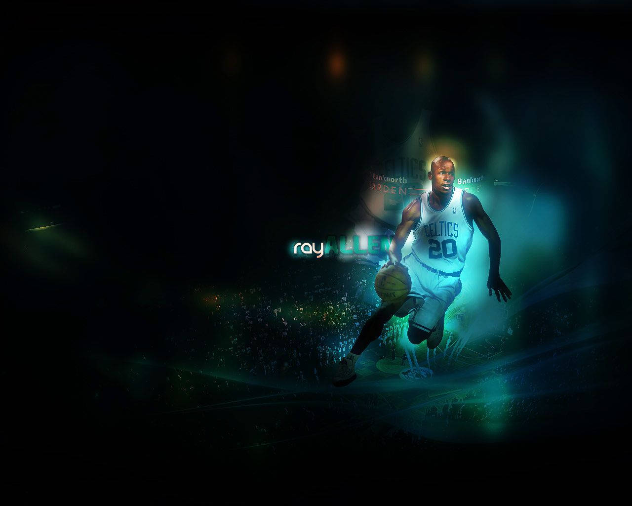 Ray Allen Basketball Dribble Expression Background