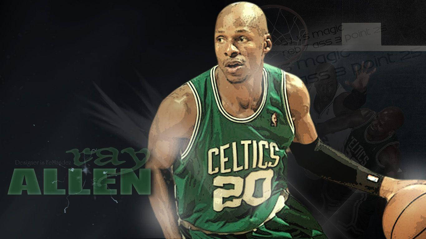 Ray Allen Green Celtics Background