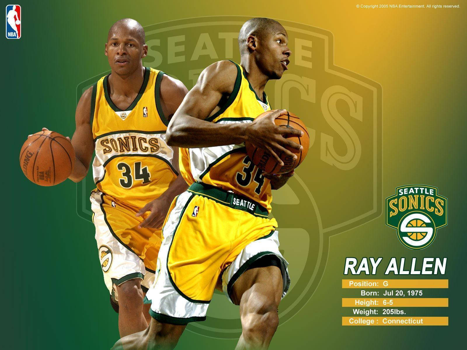 Ray Allen Seattle Sonics Profile Background