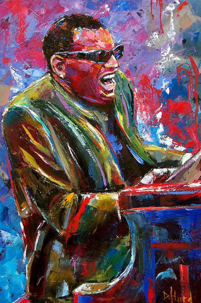 Ray Charles Colorful Canvas Painting Background