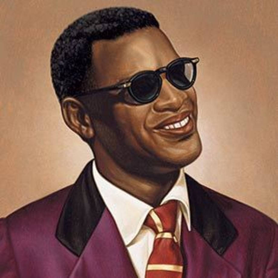 Ray Charles Painted Portrait Background