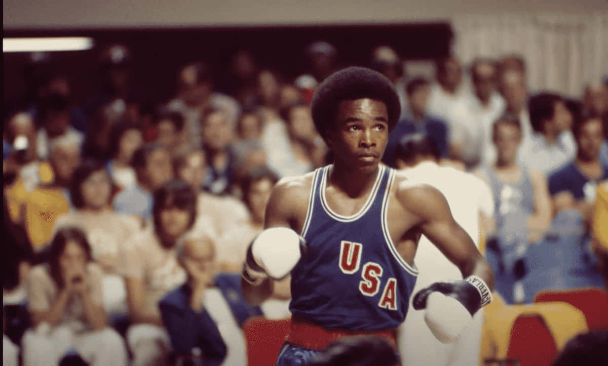 Ray Leonard In A Blue Shirt Background