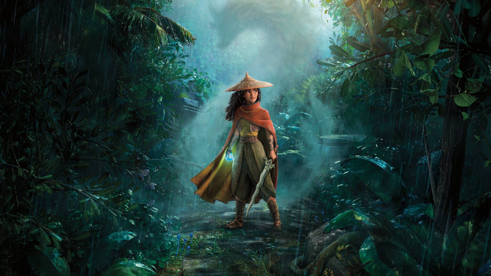 Raya And The Last Dragon Forest Rain Background