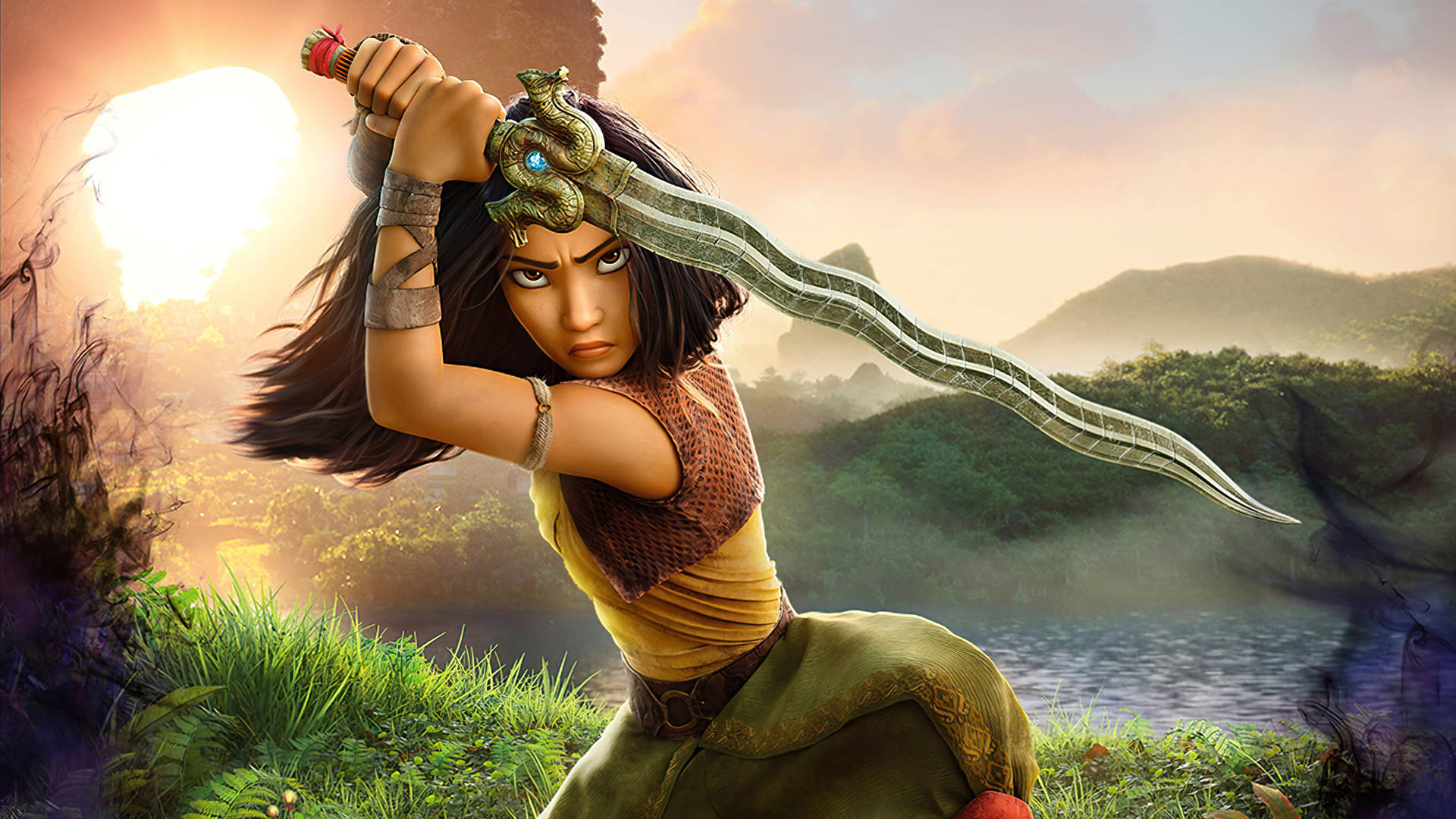 Raya And The Last Dragon Princess Sword Background