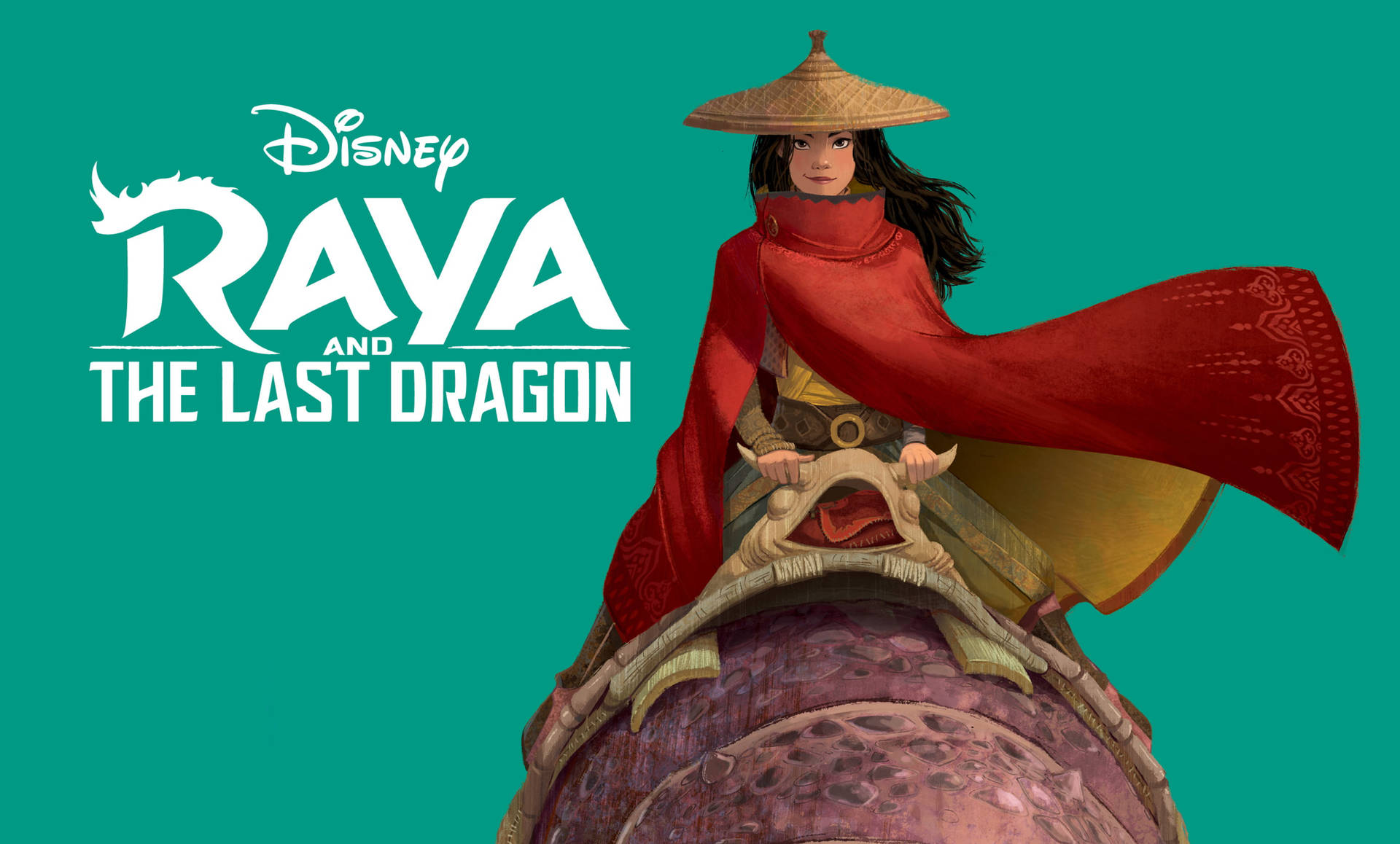 Raya And The Last Dragon Title Green Poster Background