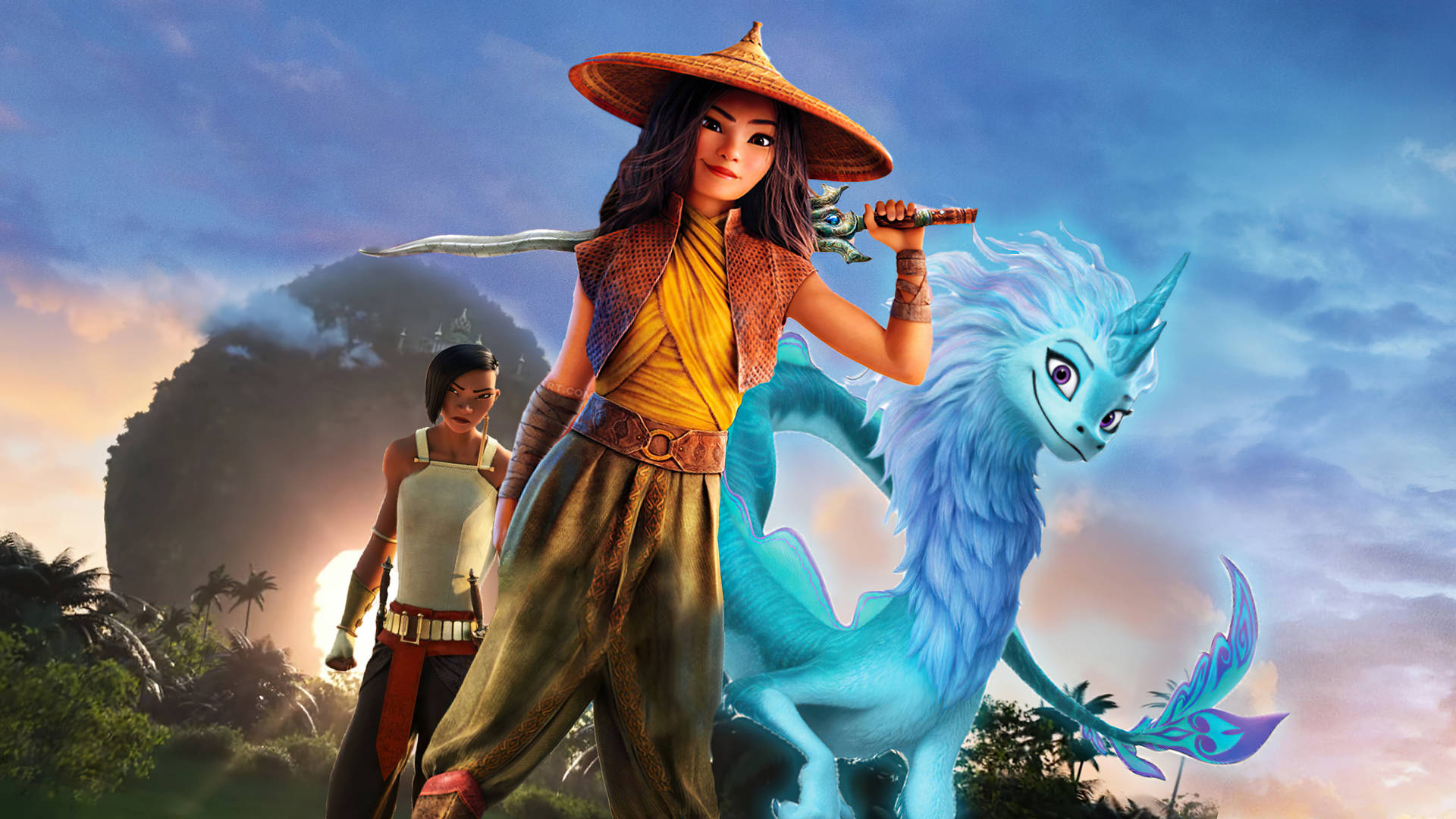 Raya And The Last Dragon With Namaari Background