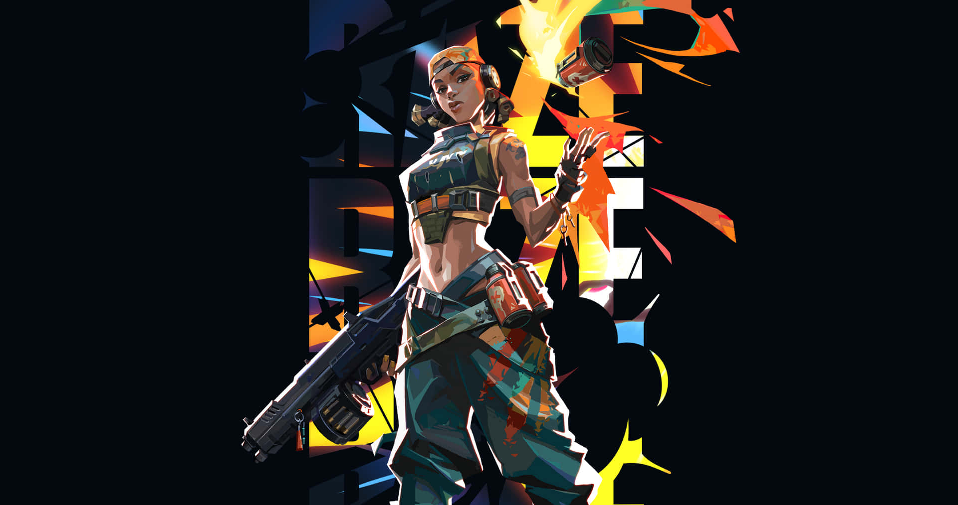 Raze Poster Art Valorant Desktop Background