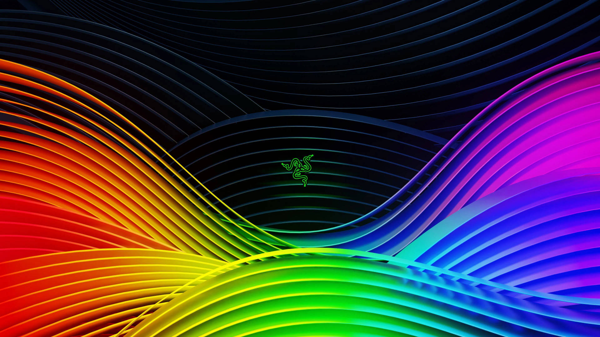 Razer Logo Rgb 4k Waves Background