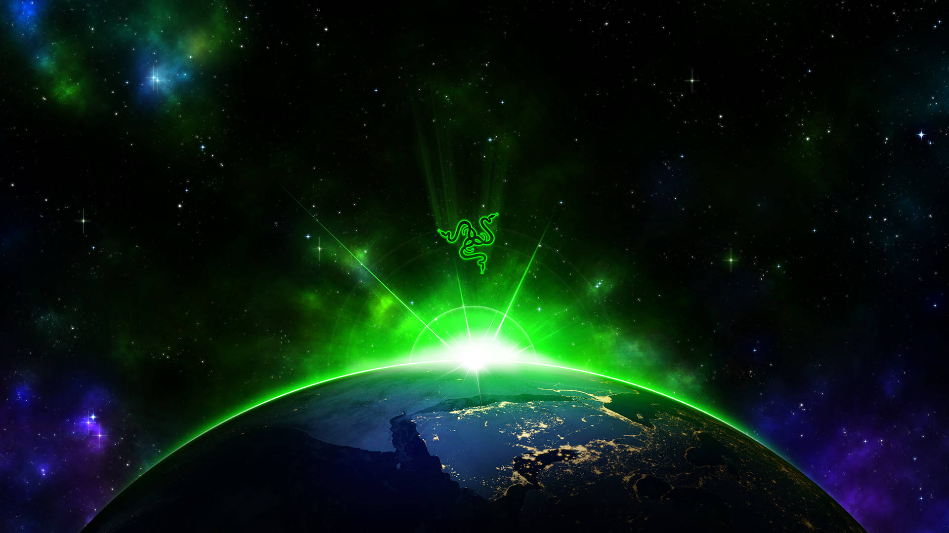 Razer Pc Logo In Space Background