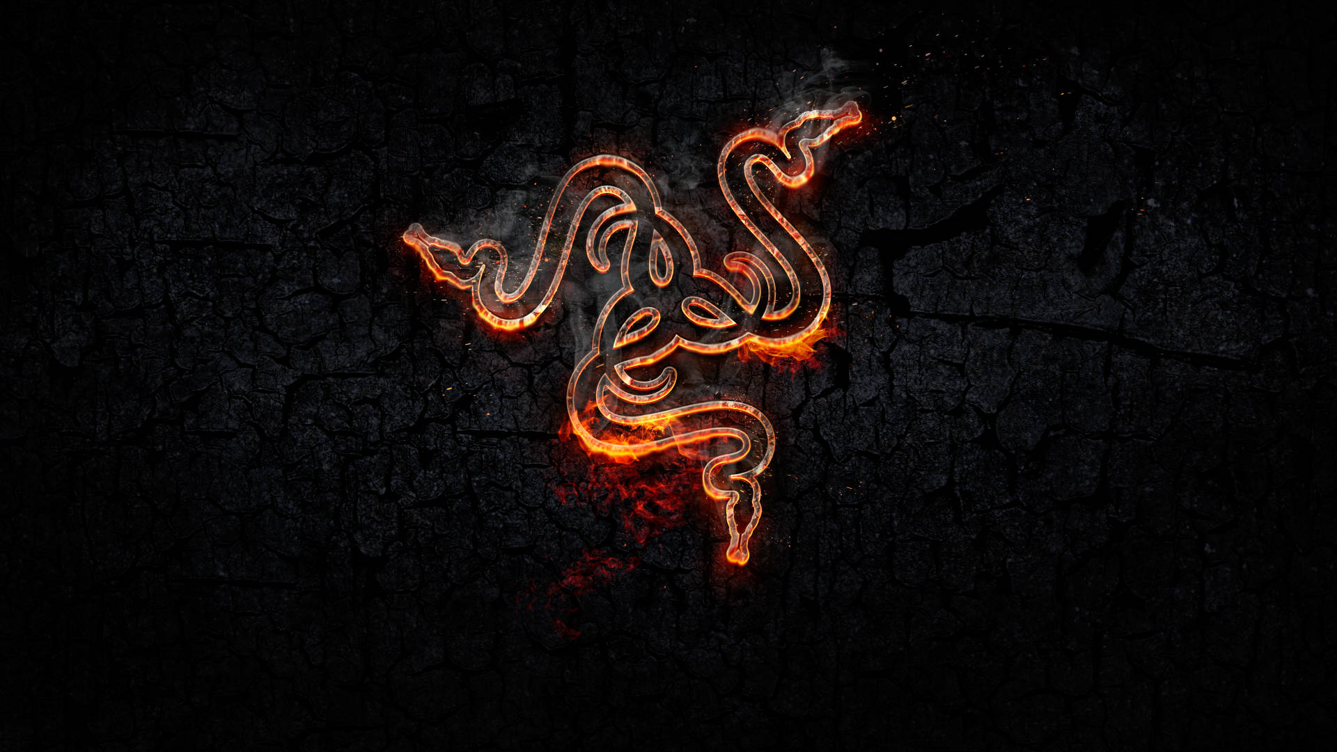 Razer Pc Logo With Fire Design Background