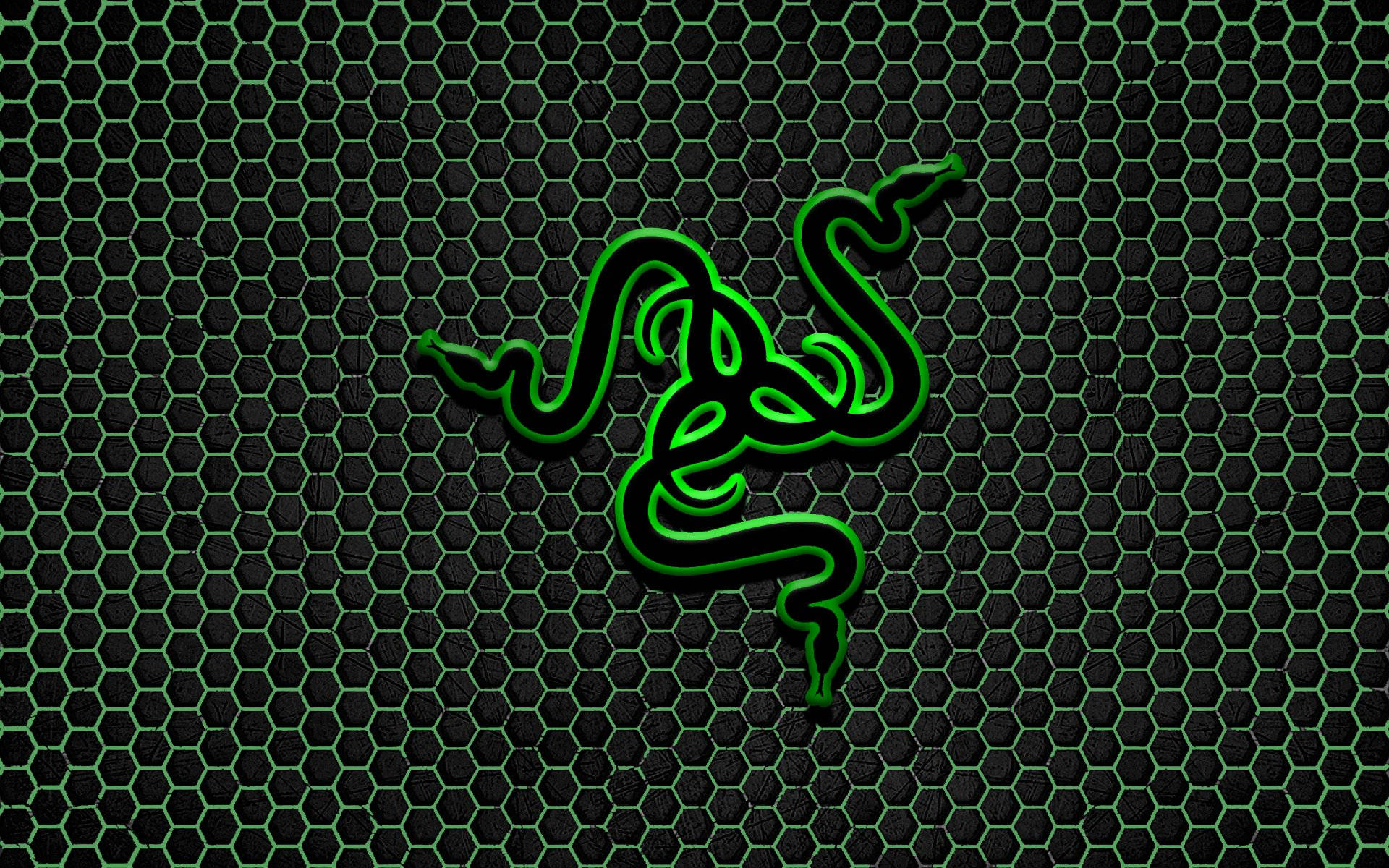 Razer Pc Logo With Hexagonal Background Background
