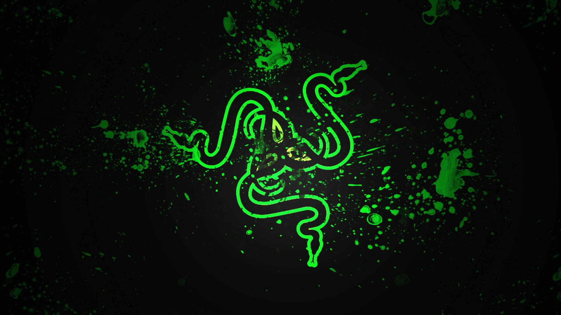Razer Pc Logo With Splatter Design Background