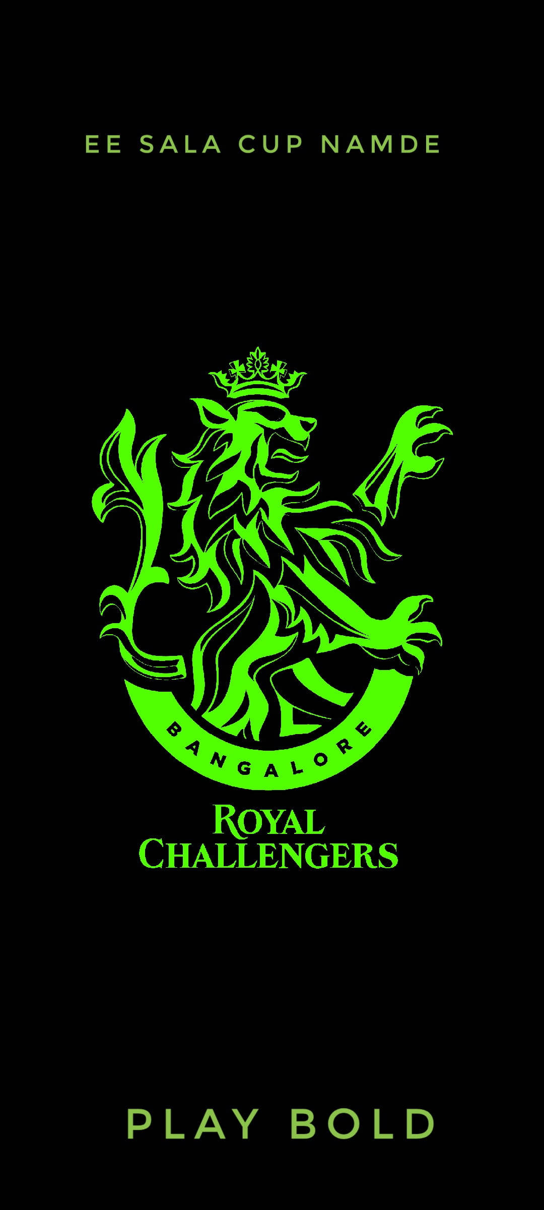 Rcb Royal Challengers Glowing Green Logo Background