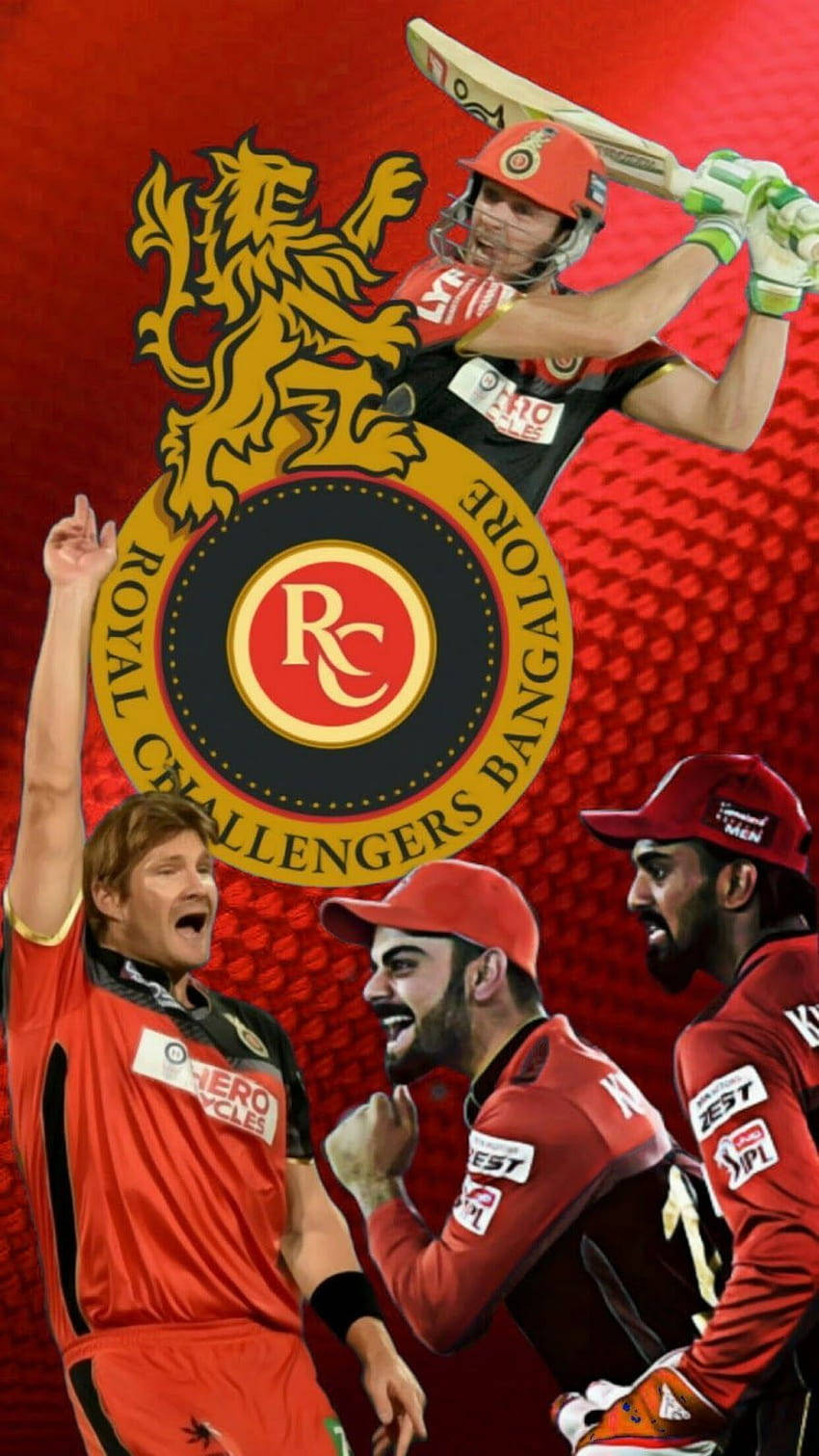 Rcb Team Players Collage Background